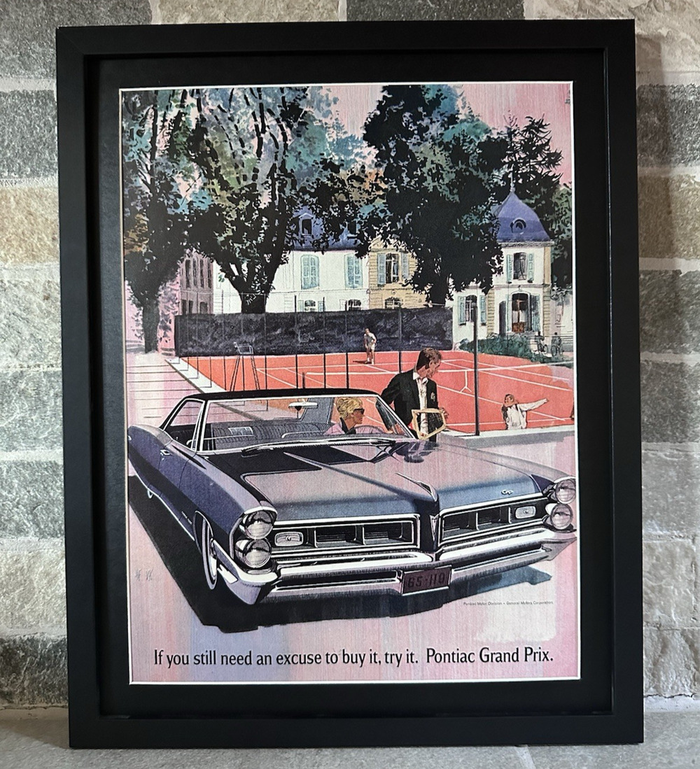 Framed Vintage 1965 Pontiac Grand Prix Car Ad Still Need an Excuse